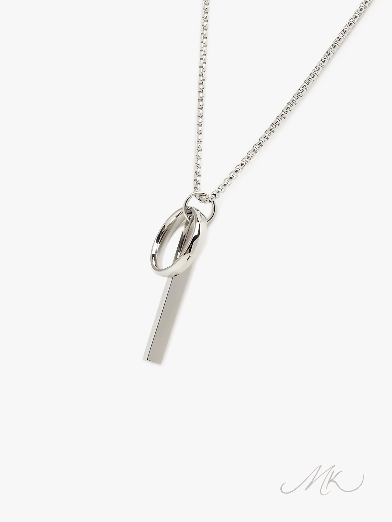 Circle Bar Necklace [ENGRAVABLE]