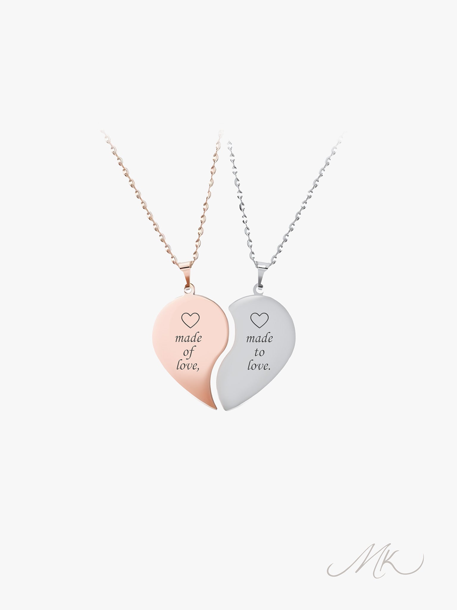 Heart Link Necklace [ENGRAVABLE]