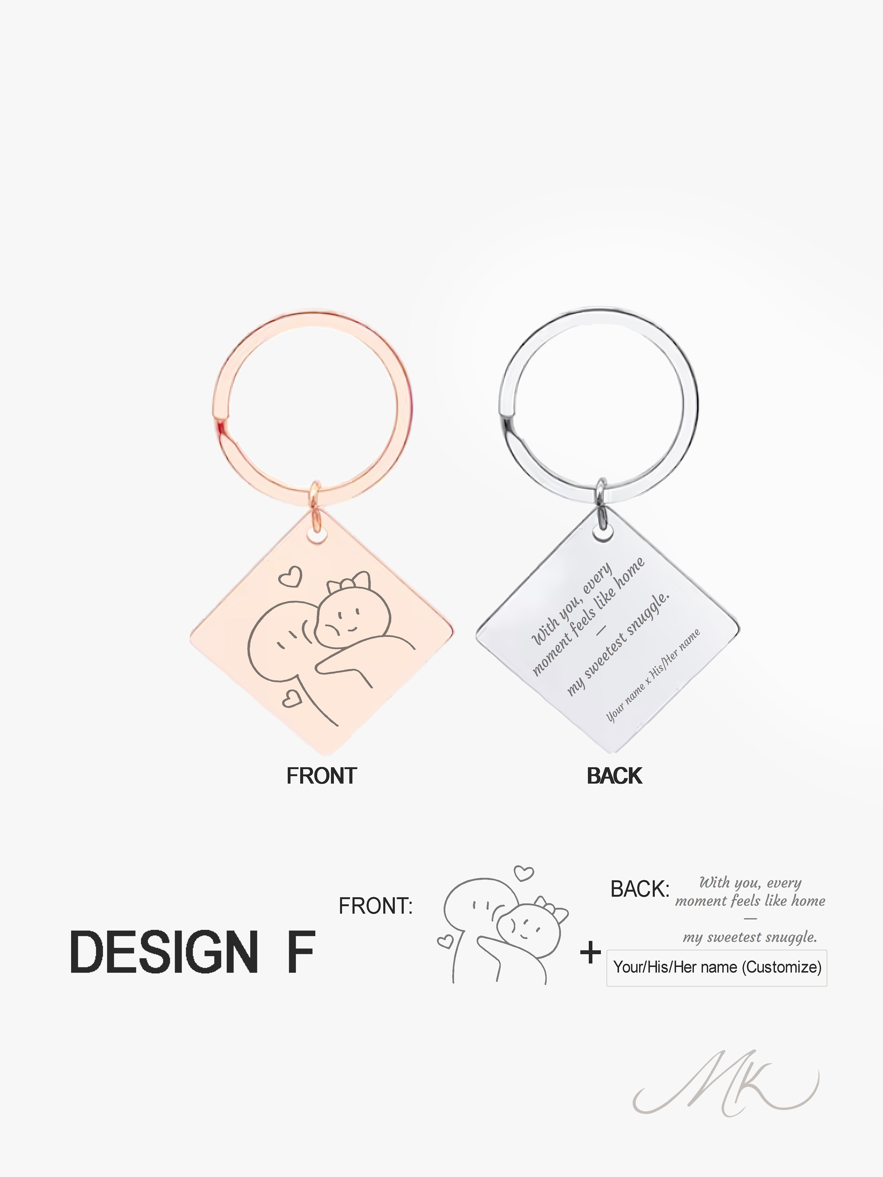 Classic Square Metal Keychain [ENGRAVABLE]