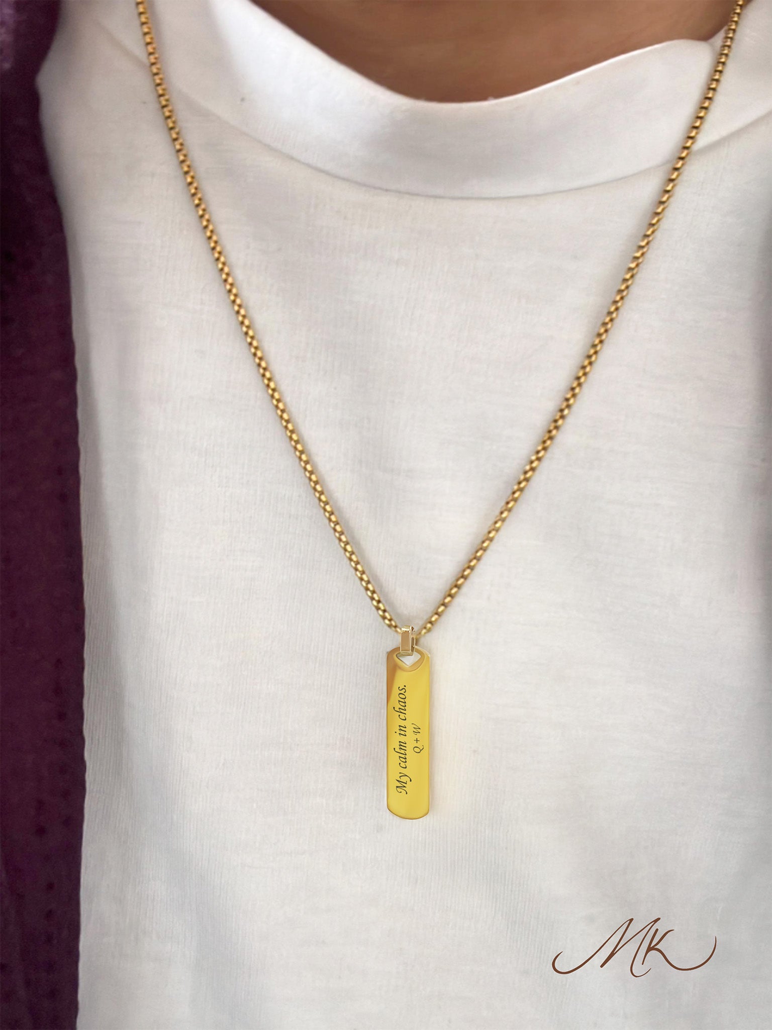 Signature Metal Bar Necklace [ENGRAVABLE]