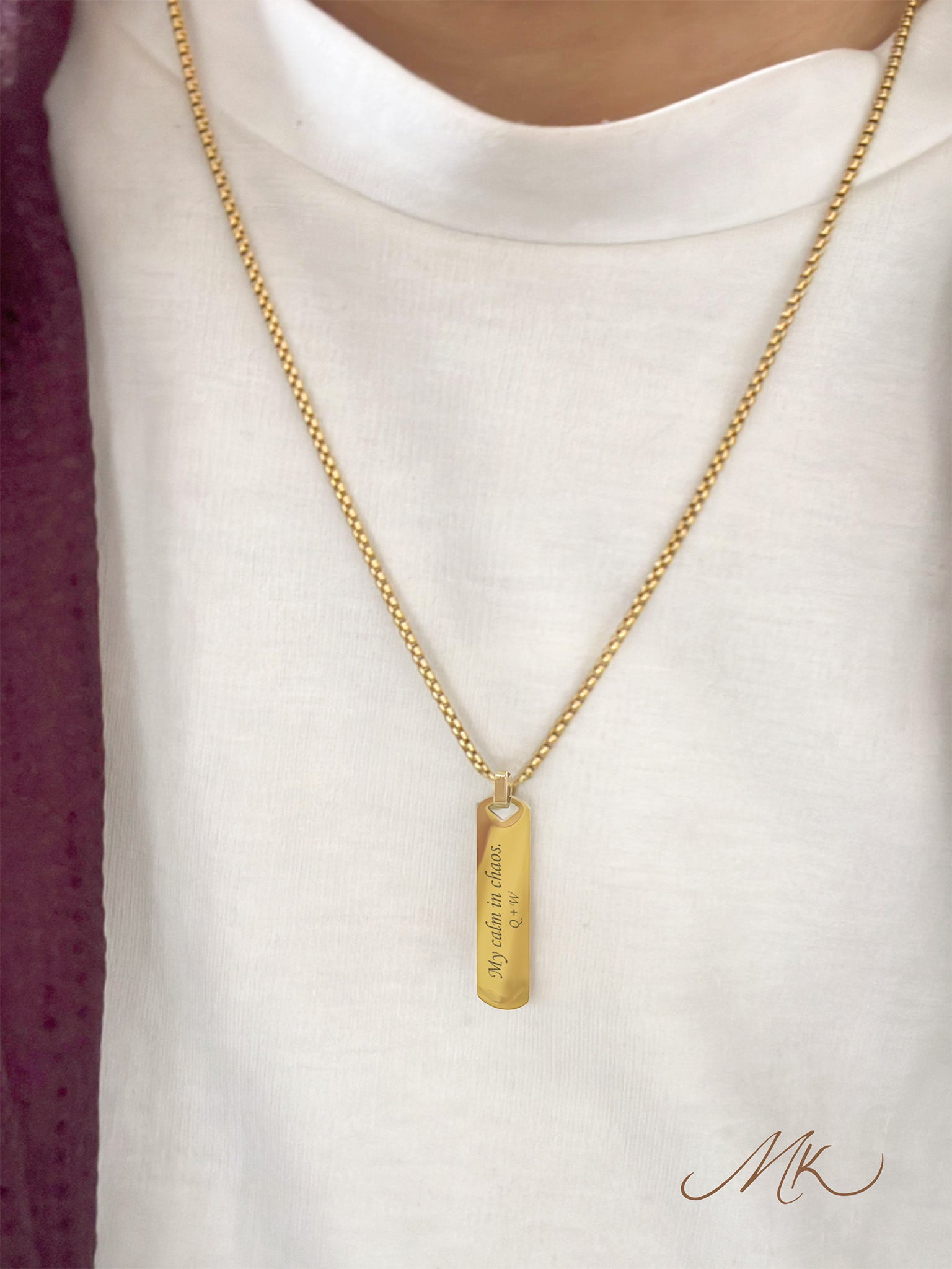 Signature Metal Bar Necklace [ENGRAVABLE]