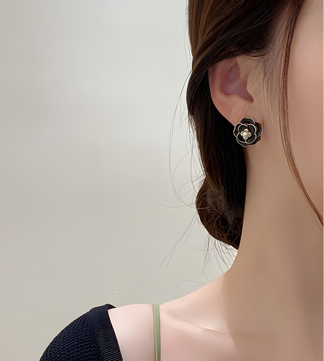 White Rose Earring