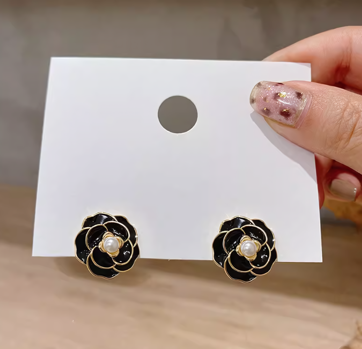 White Rose Earring